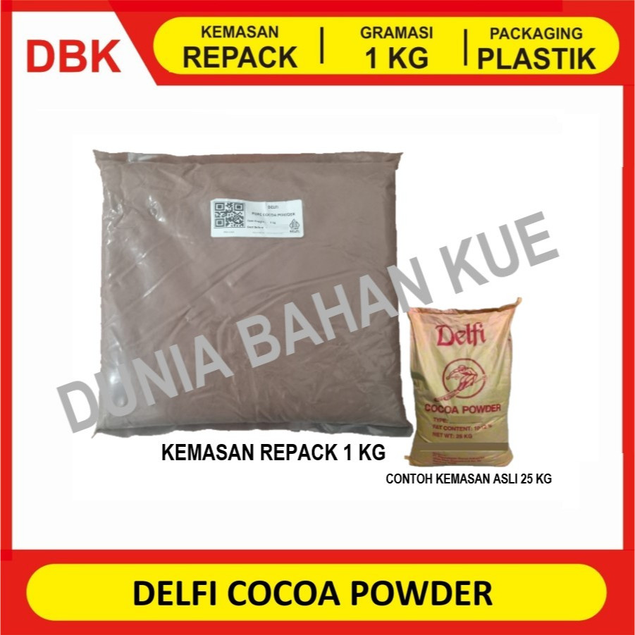 

DELFI COCOA POWDER - REPACK 1 KG / COKLAT COKELAT BUBUK