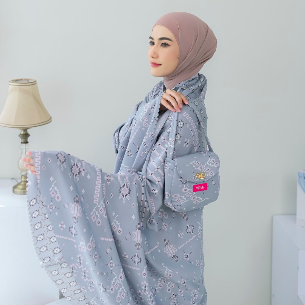 Nelula - Mukena Dewasa Maxmara Luxury Silk 2in1 Lasercut Mewah