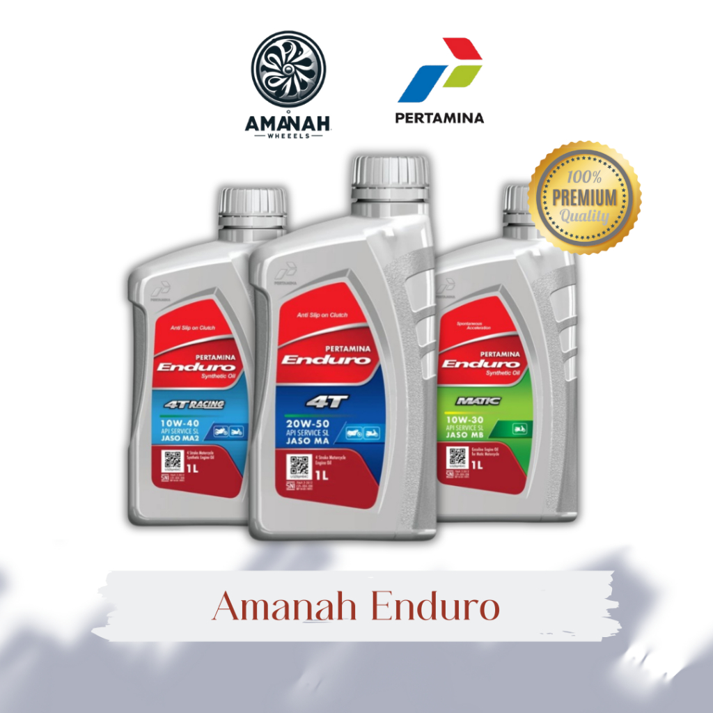 Amanah Oli Original Pertamina Enduro Matic 0,8L, Enduro 4T 0,8L, Enduro 4T Racing Untuk Motor
