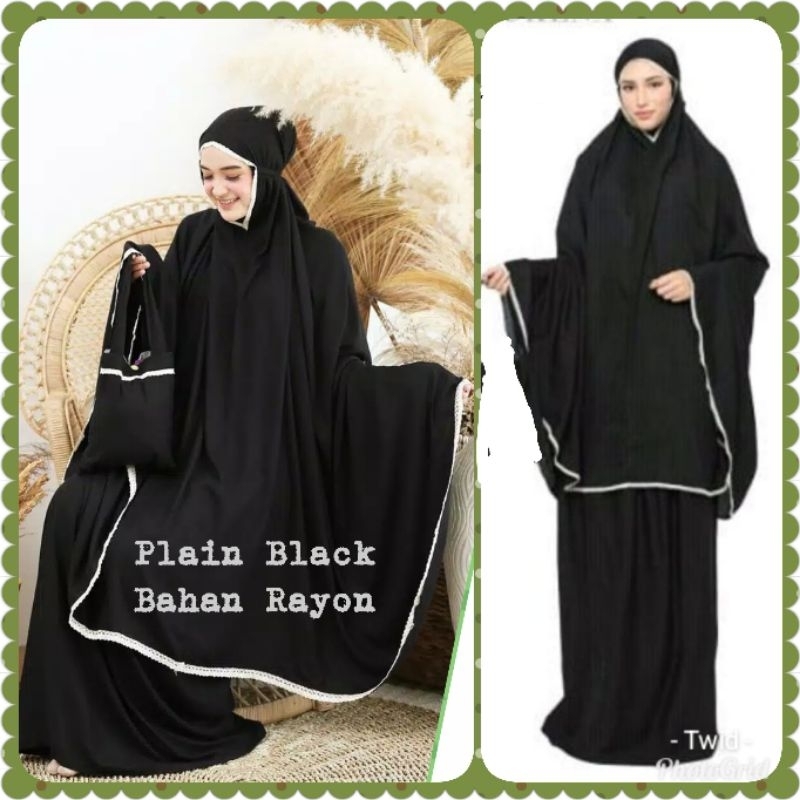 Mukenah Tazbiya Collection Plain Black