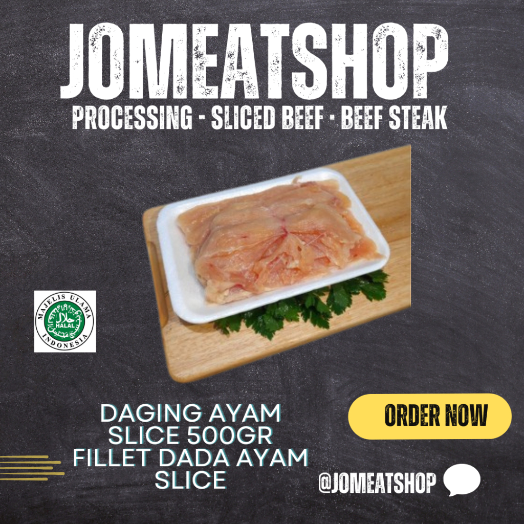 

Daging Ayam Slice 500gr fillet dada ayam slice