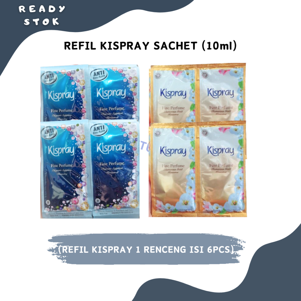 REFIL KISPRAY KEMASAN 10ml ( GLAMOROUS GOLD, ELEGANTE SAPPHIRE )/1RENCENG