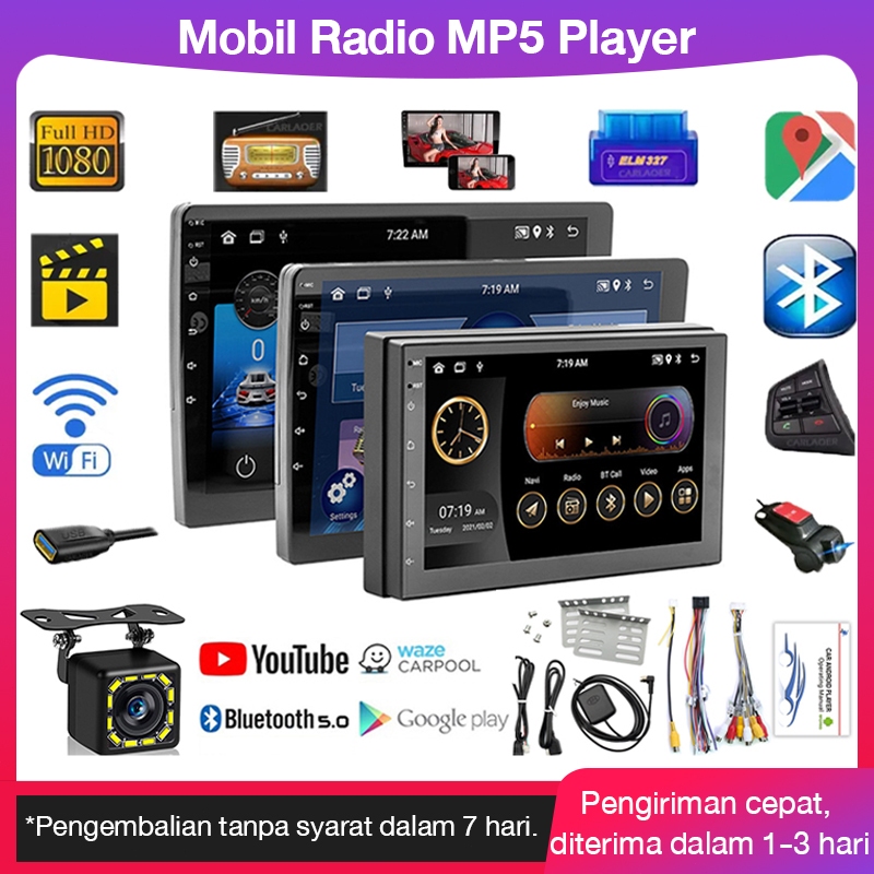 Mobil Radio Car MP5 Player Screen Head 7/9/10 Inch Unit Android 13 Navigasi，Double Din tv mobil andr