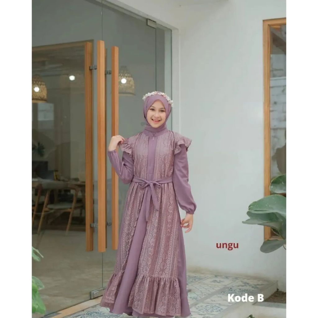 Gamis Brukat Anak Gamis Remaja 10 11 12 13 14 15 Tahun Terbaru