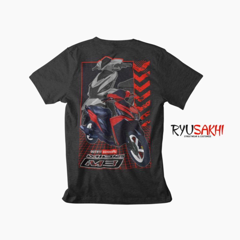 KAOS MATIC MIO M3 RACING MODIFIKASI SIMPLE BAJU MOTOR SUNMORI KUALITAS DISTRO