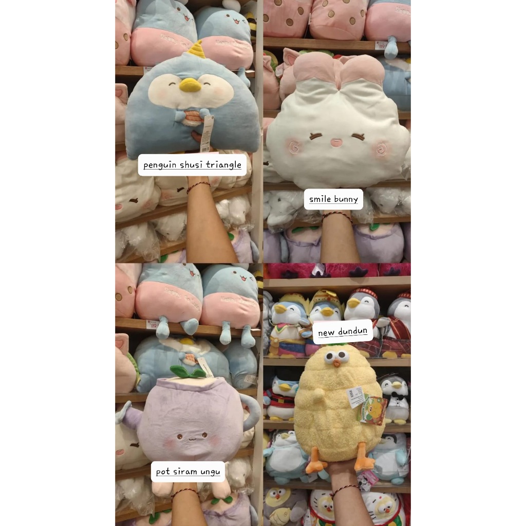 MINISO  SUSHI  series Triangle uk 31x42cm / CAT PLUSH TOY SIZE 35CM. boneka miniso murah
