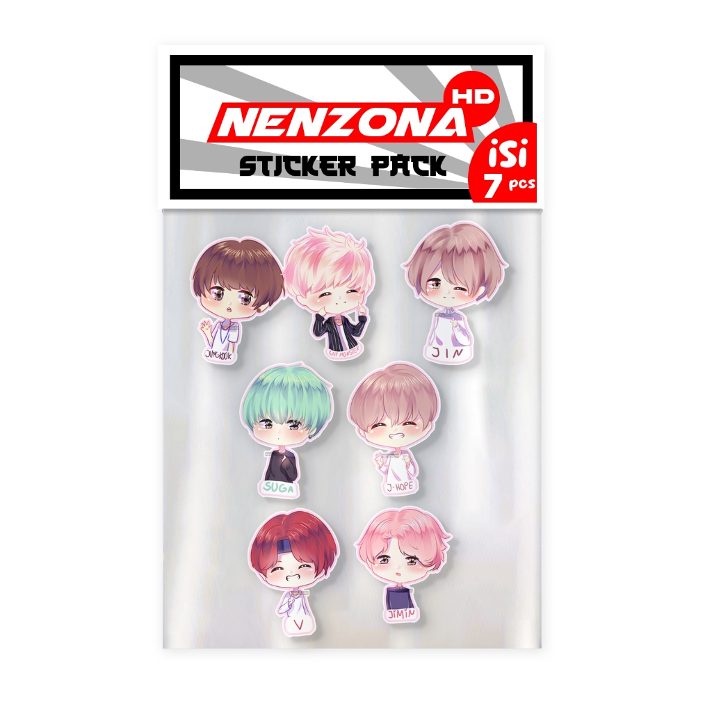 

NenzonaHD Sticker Pack - BTS Bangtan Boy Cutest isi 7 pcs Stiker Vinyl Water Proof