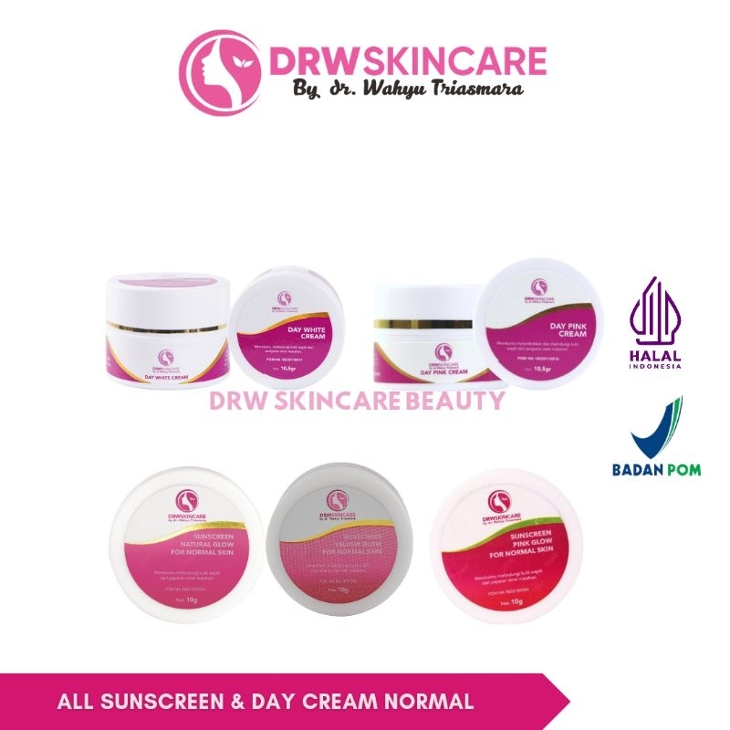 DRW Skincare Sunscreen Normal Glowing Day Cream White Sunscreen flek hitam aman untuk bumil dan busu