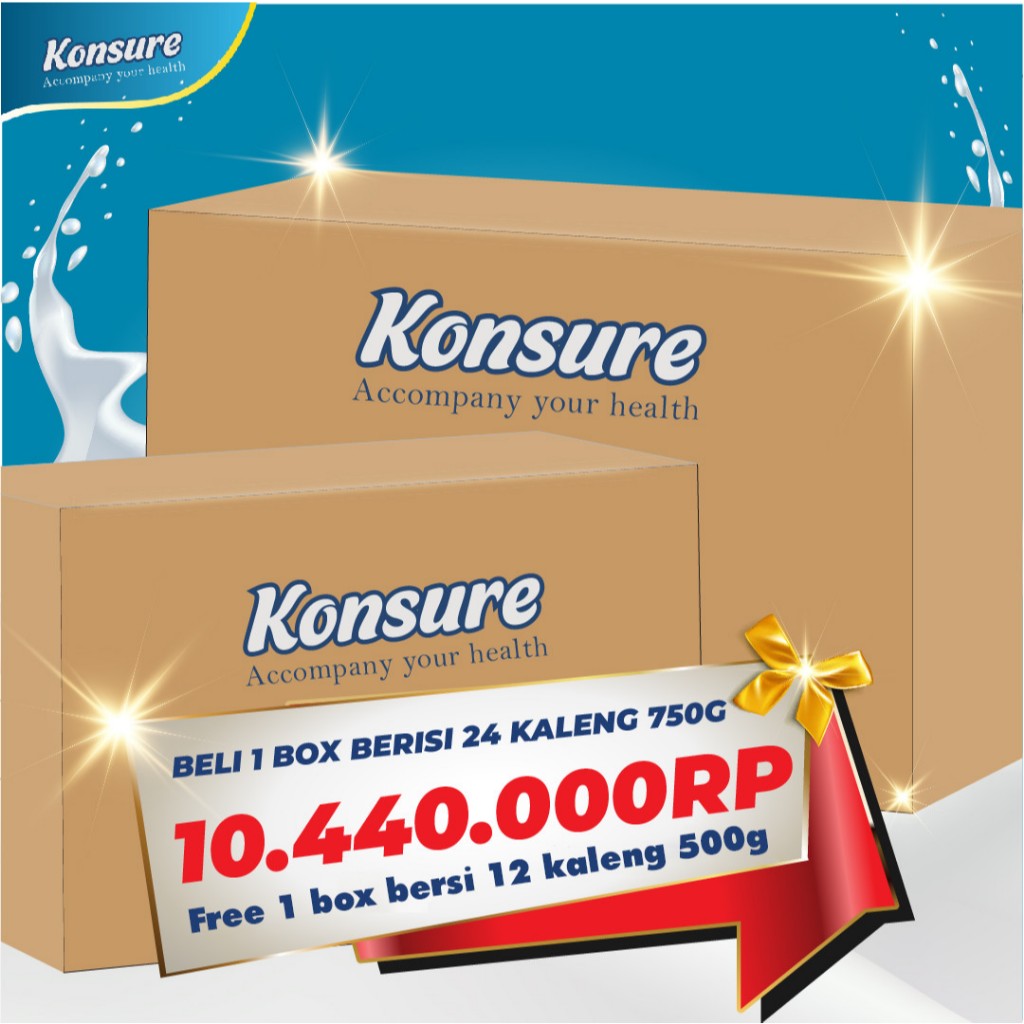 

[Combo 1 box Konsure 24 kaleng 750gr free 1 box Konsure] Susu Diabetes Konsure