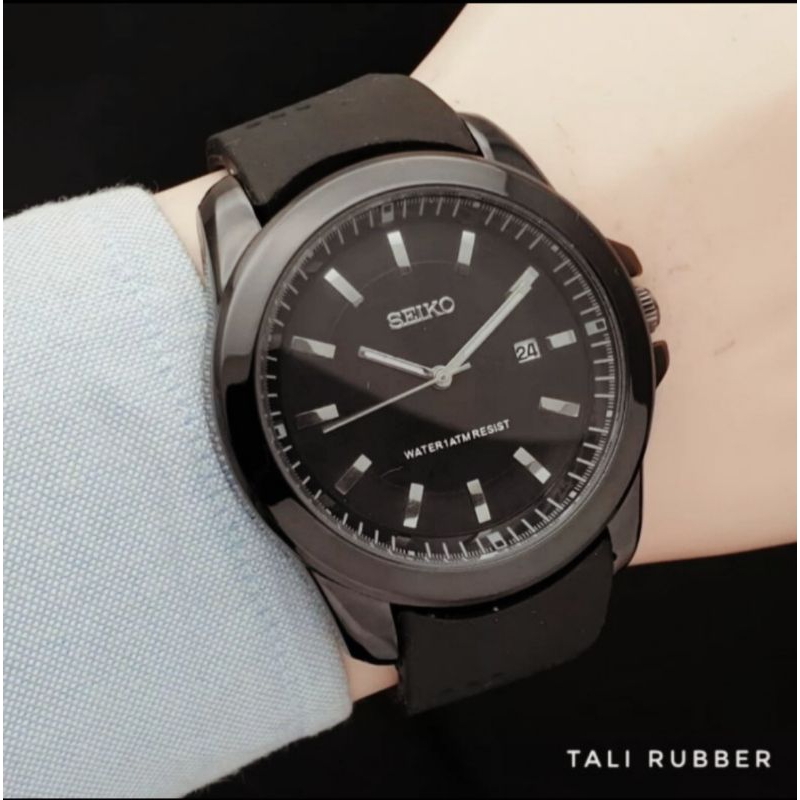 JAM TANGAN PRIA SEIKO ORIGINAL ANALOG TGGL AKTIF TALI RUBBER KARET WATERPROOF