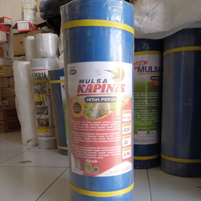 Plastik  Mulsa Lebar 120 Hitam Perak Premium DGW 17 KG (550 Meter) Free Kaos