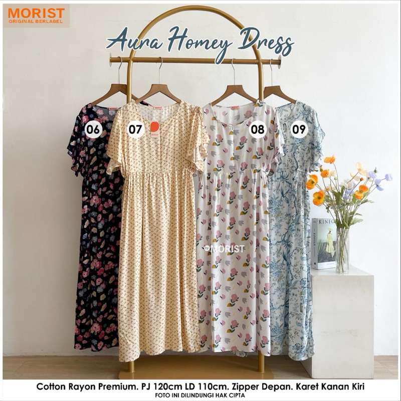 DASTER RAYON MOTIF PREMIUM MORIST aura home dress