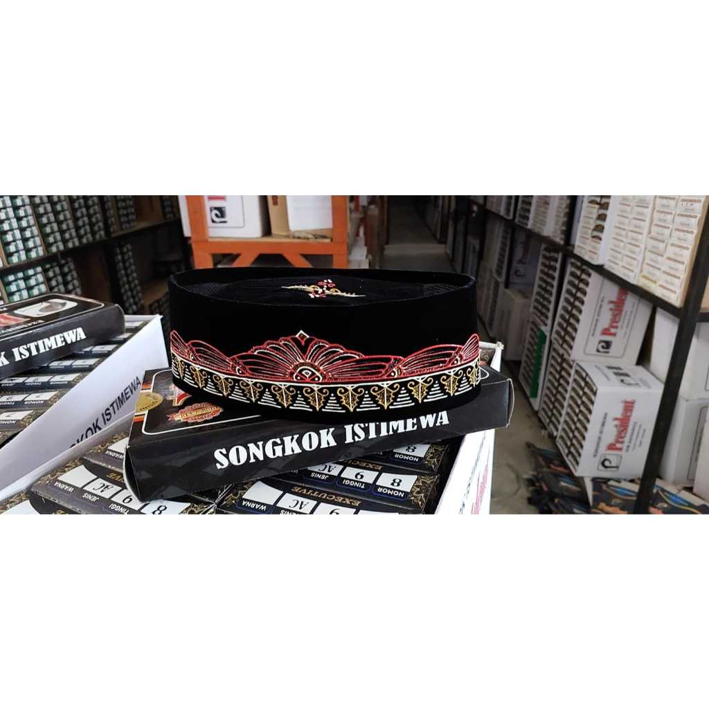 Songkok Lukis Soga President Motif Dubai Songkok President Original