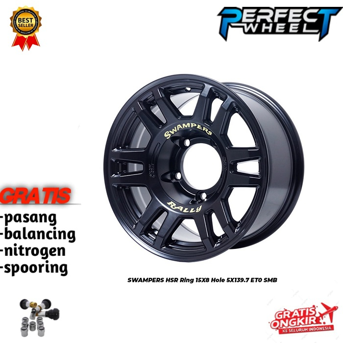 Velg mobil feroza,taft,xl7,jimny,katana,escudo,jeep cj HSR SWAMPERS Ring15