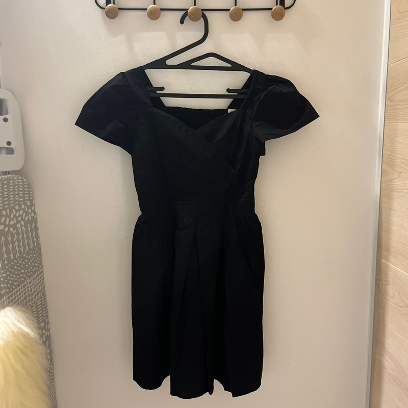 Black Formal Midi Dress Korean Fashion Preloved
