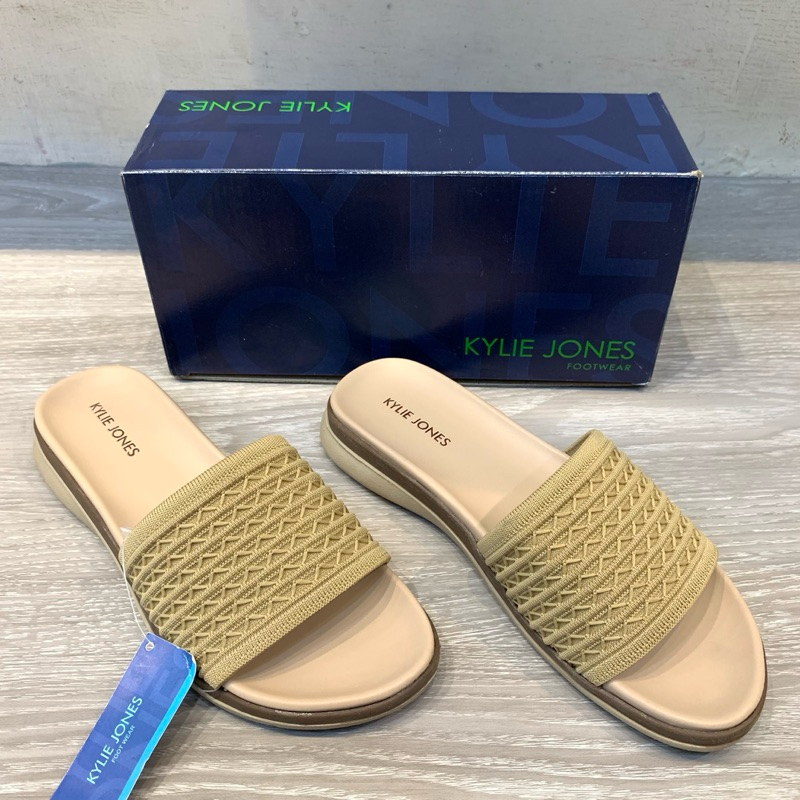 Kylie Jones - Sandal Teplek / Flat Rajut Wanita | AG-161 - Cream