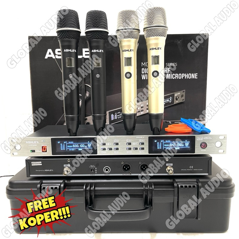 Mic Wireless Ashley MCR 268 Free Koper Original 2bh Microphone Wireless Ashley MCR268 Mcr-268 Bagus 