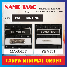 

Nametag / Papan Nama / Nama Dada / Name Tag Magnet / Peniti