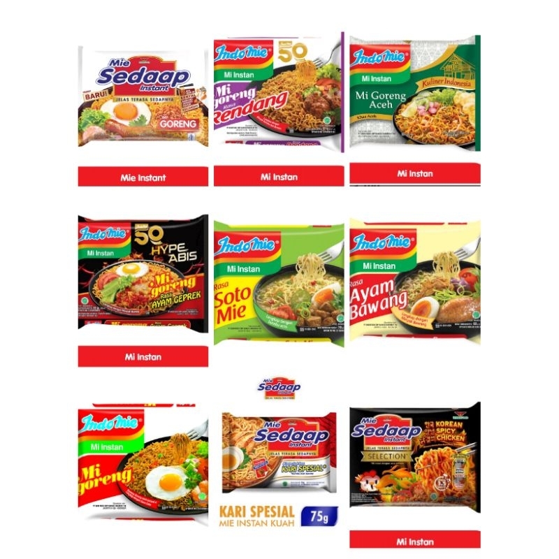 

Indomie / Sedaap mie instan