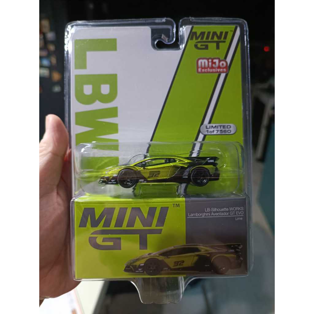 Mini GT LBWK Lamborghini Aventador GT EVO Lime Liberty Walk Blister