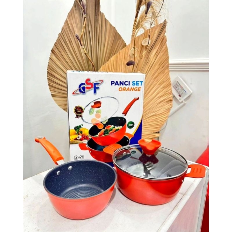 Panci gsf g-0820 panci orange set gsf panci susu gsf g 0820