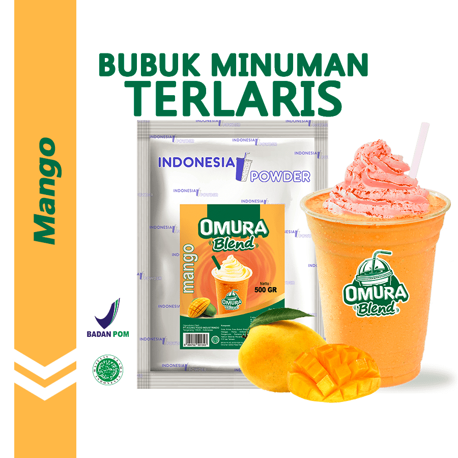 

Bubuk Minuman Premium Rasa Mango 500 Gr (Mix Gula)