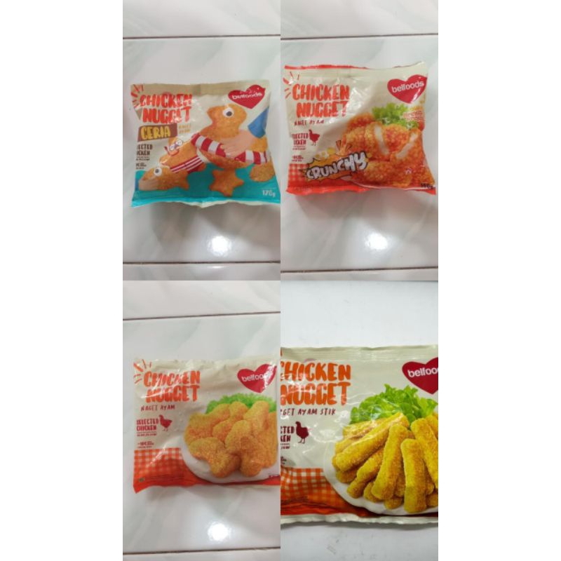 

Nugget Belfoods 4 varian 170g olahan ayam beku mantap