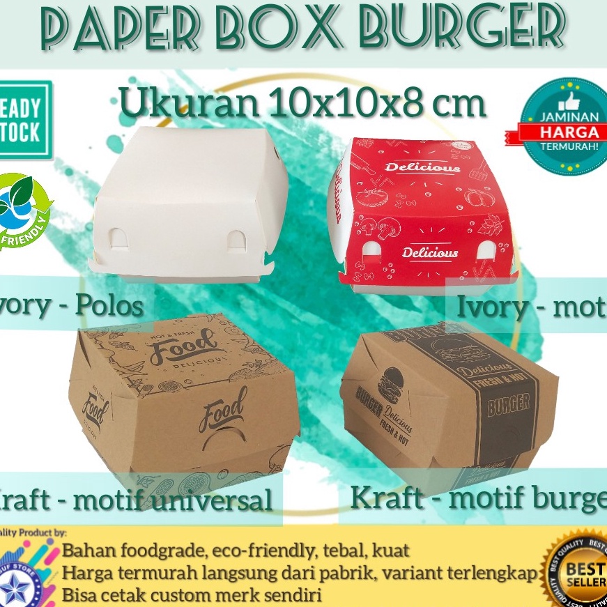 

Promo Mingguan 5pcs Box Burger Dus Burger Kemasan Burger Tempat Burger Kotak Burger 5Pcs