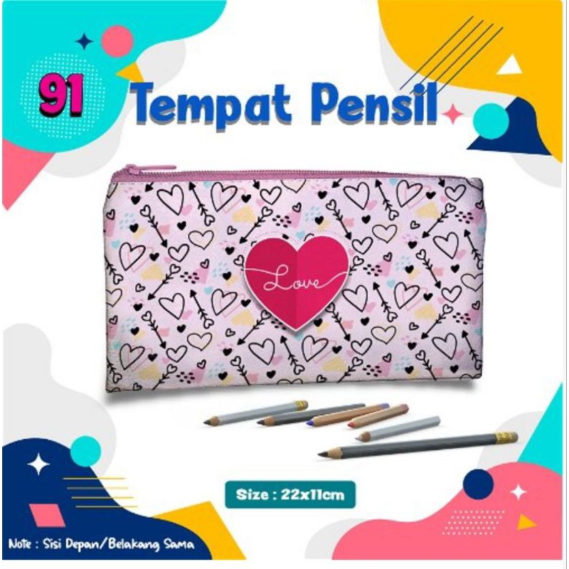 

Tempat pensil/ pouch tempat pensil/ Tempat alat tulis/ pencil case pouch karakter Love