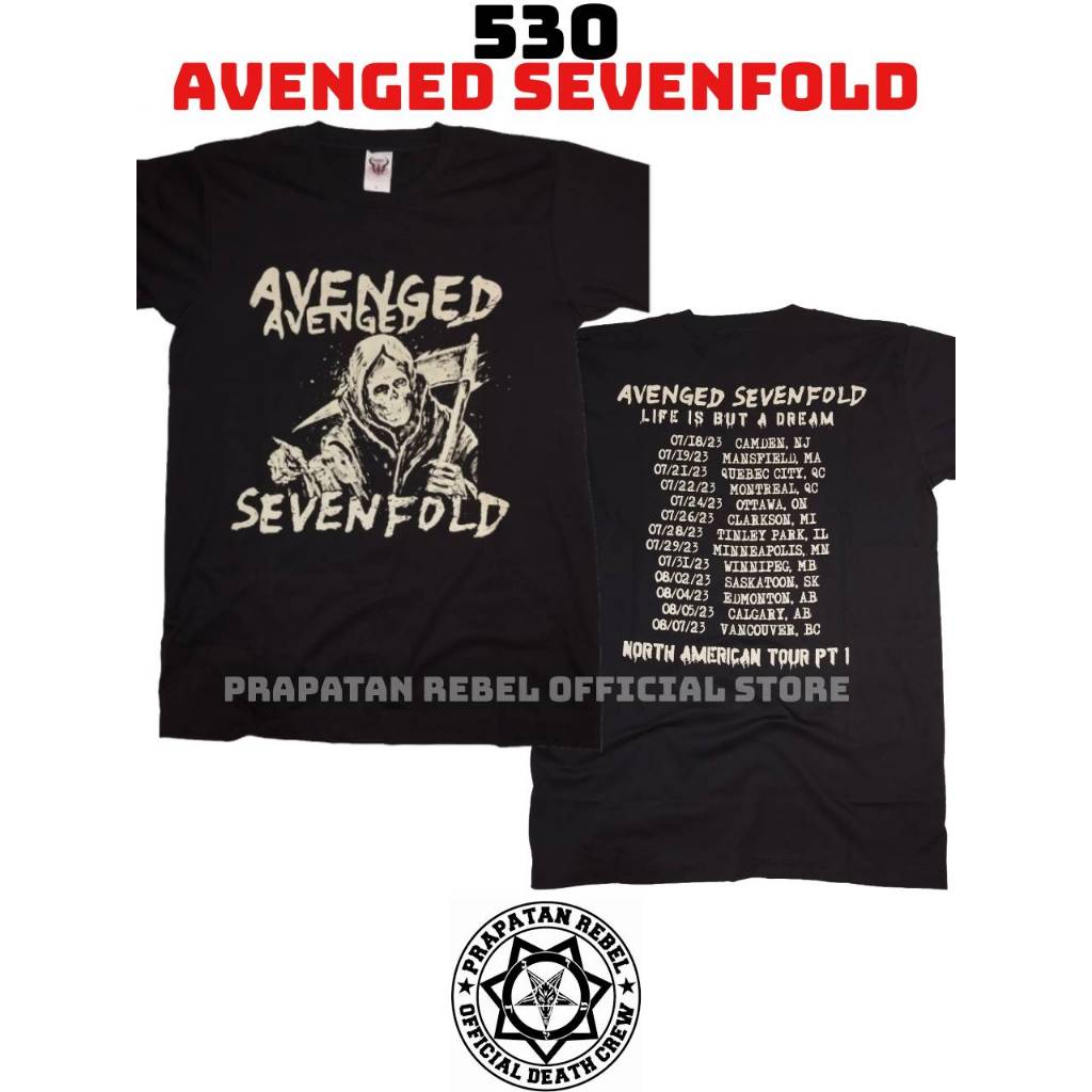 Kaos Pendek AVENGED SEVENFOLD / A7X Kaos Musik Builtup Original PRAPATAN REBEL (530)