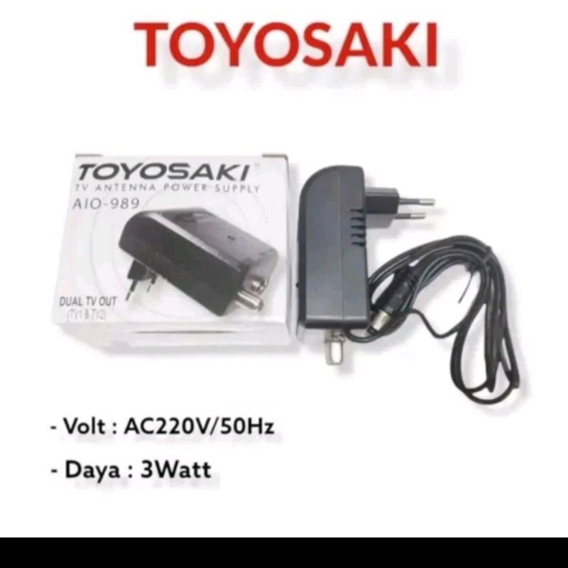 TOYOSAKI POWER SUPPLY ANTENA TV DIGITAL AIO-989/ADAPTOR  ANTENA TOYOSAKI AIO-989