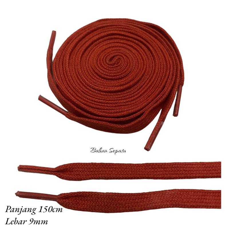 Tali Sepatu Katun Merah Bata