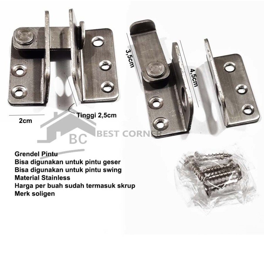 Grendel Pintu Geser / Slot Pintu / Pengaman Kunci Pintu geser / swing