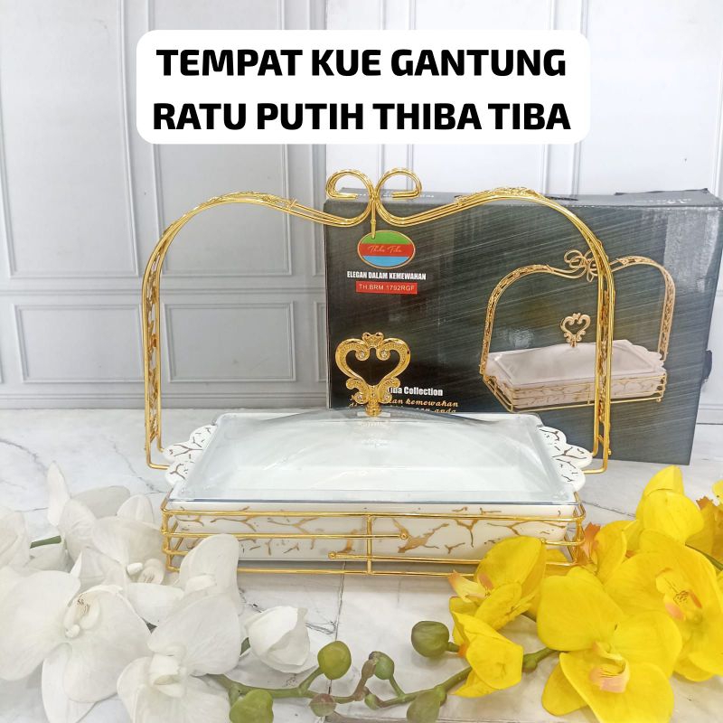 Wadah kue brownies sultan keramik marble Thiba-tiba