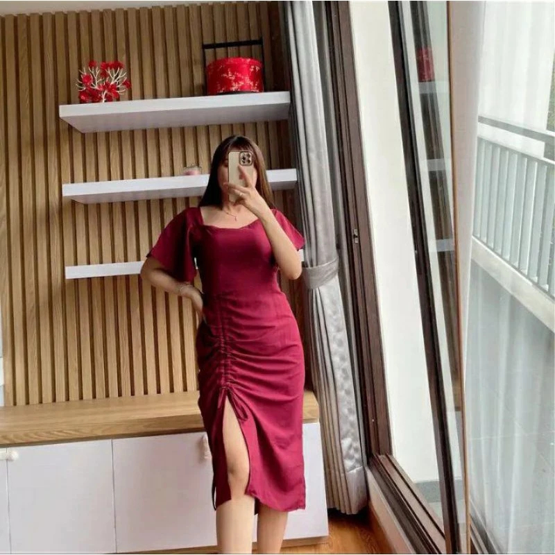 Lauren Dress Crinkle Daster Viral Belakang Karet kekinian