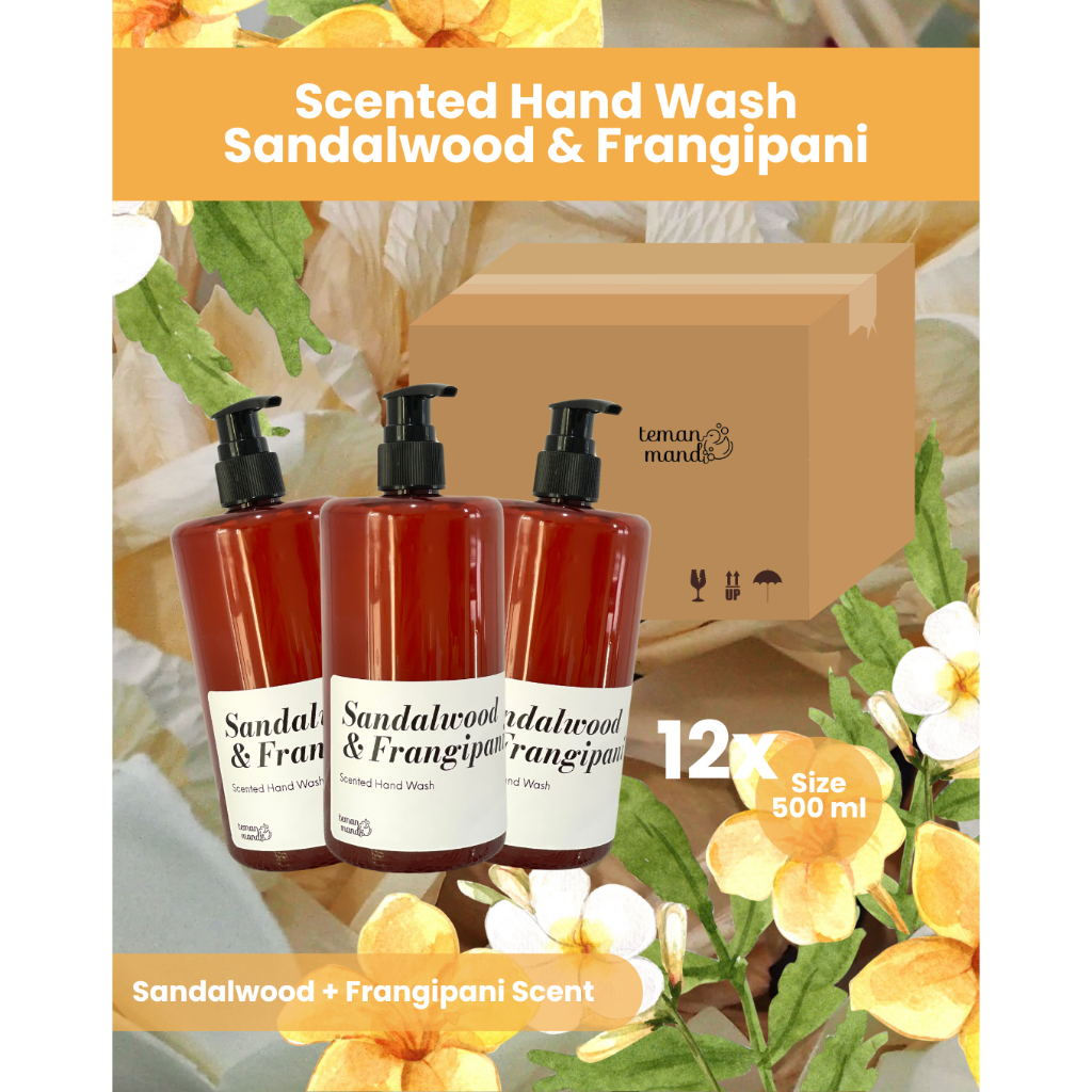 Dozen Set Scented Hand Wash Sandalwood & Frangipani 500 ml Teman Mandi | Sabun Cuci Tangan Aroma San