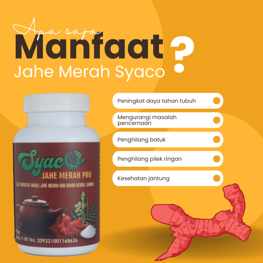 

Syaco Jahe Merah / Bubuk Jahe Kualitas Terbaik / Minuman Sehat