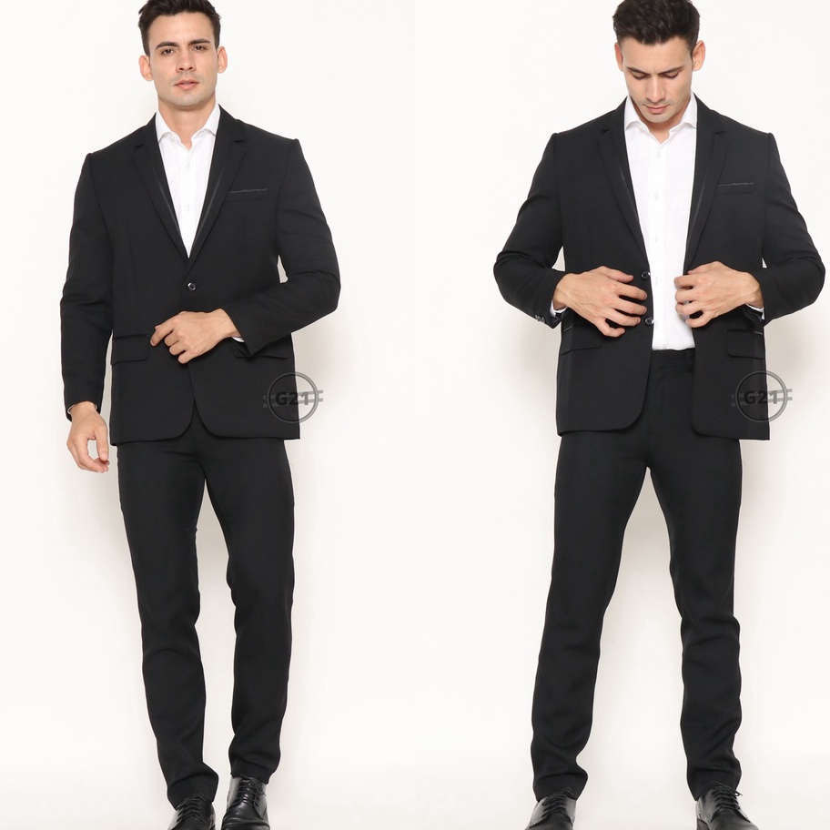 GROSIR Jas Blazer Pria Formal Slimfit Kancing Dua Jas Untuk Kerja Kantor Nikah Pengantin Pria Kualit