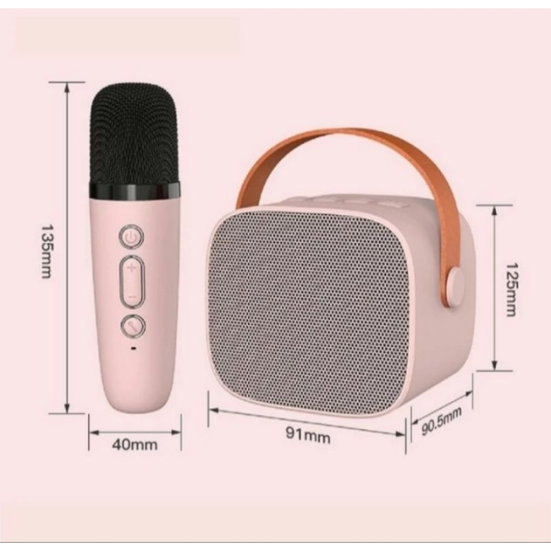 	 Speaker Bluetooth 2 Mic 1 Set Karaoke Speaker Mini Fleco K - 11 KTV Cute Wireless Lucu	