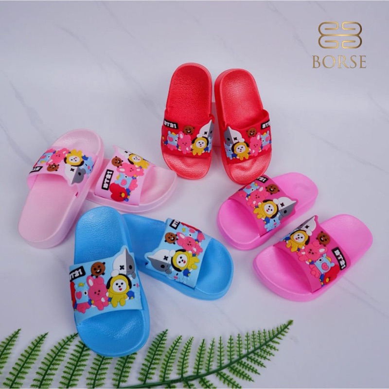 Sandal BT21 BTS (POLOS) / sandal anak selop jelly / sendal anak bt21 / sandal anak karet /sandal ana