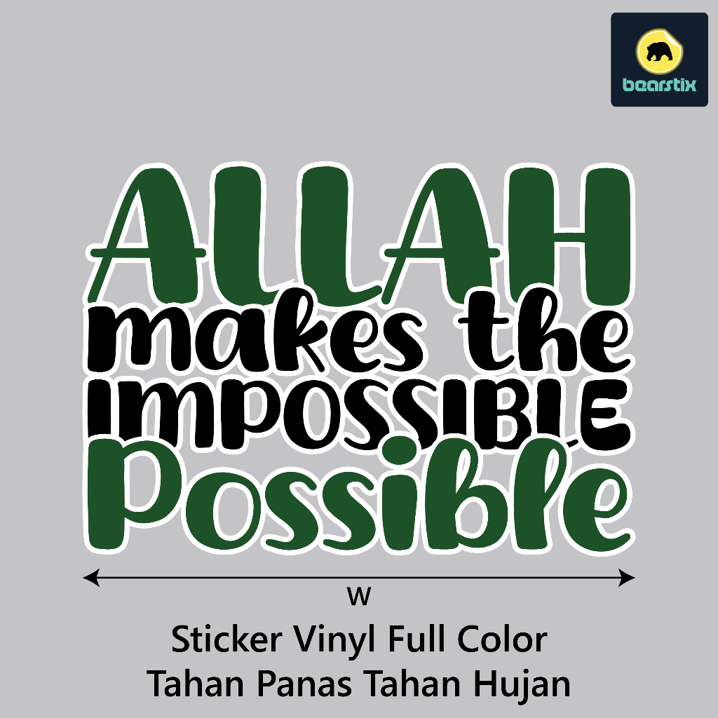 

Sticker Vinyl Waterproof Dinding Allah Makes Impossible Possible Stiker Kaca Tembok Quotes Motivasi Wallpaper Kantor Rumah Toko Full Color Tahan Panas Cutting Decal Tahan Air Dapur