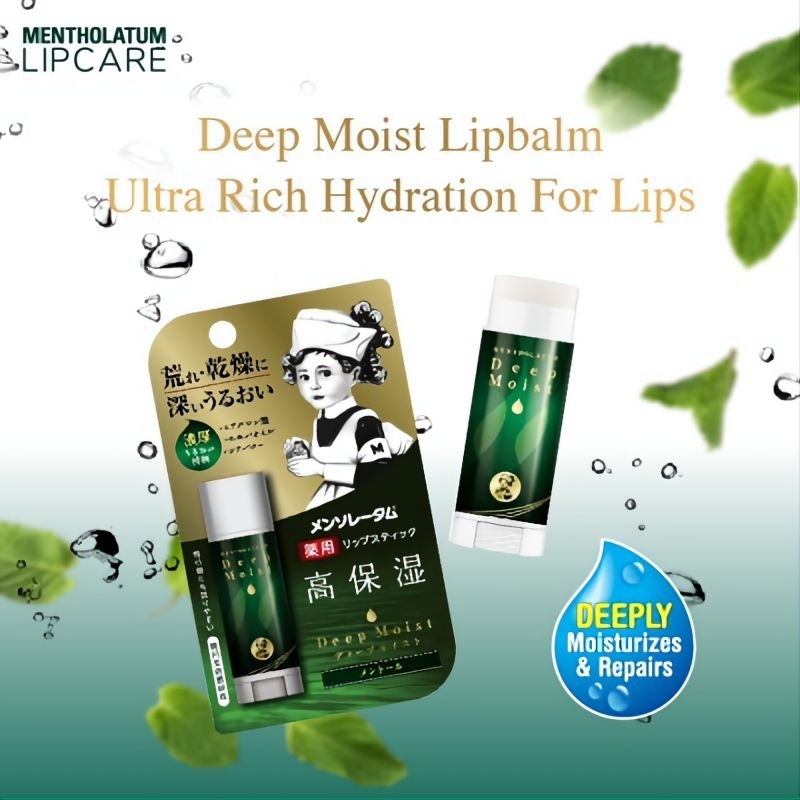 MENTHOLATUM Deep Moist Lip Balm Menthol Lip Balm Lipcare Perawatan Pelembab Bibir Pecah Skincare J-B