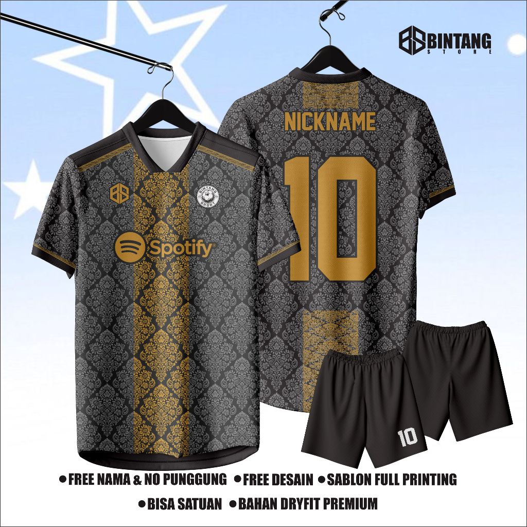 Jerse futsal printing jersey bola gartis nama nomor punggung (bisa satuan)