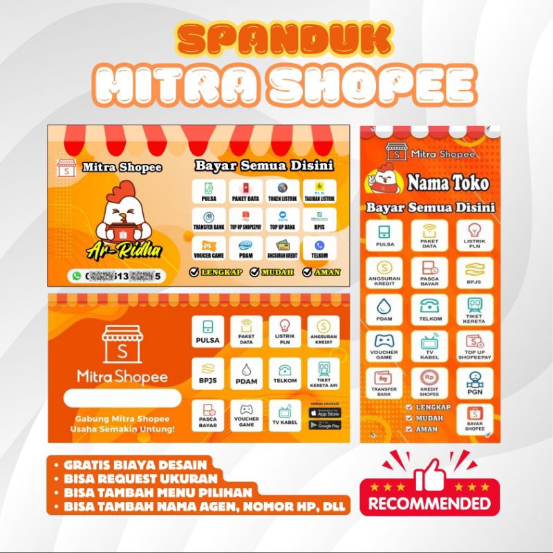 [BISA COD] Cetak Spanduk Mitra Shopee/Spanduk Mitra Shopee Gratis Desain