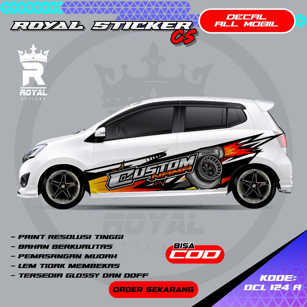 STIKER DECAL MOBIL JAZZ AGYA AYLA CALYA YARIS DESAIN THAILOOK / STIKER DECAL MOBIL PAJERO FREE CUSTO