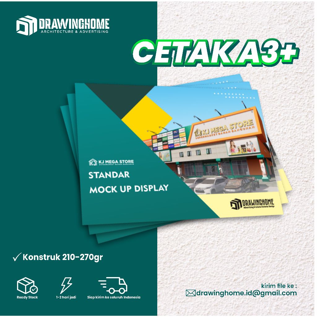 

Cetak A3+ Murah Konstruk 260gr FULL COLOR High Res