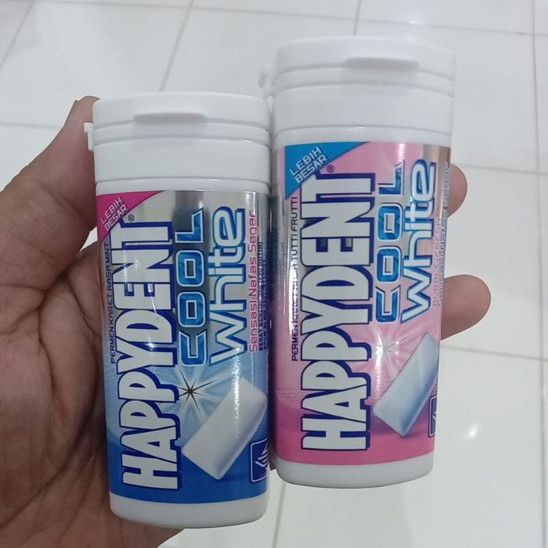 

Happydent Cool White 28 gram / Isi 20 Butir