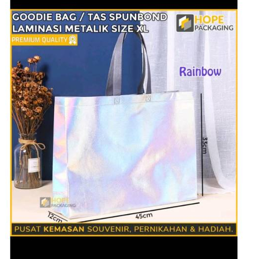 

Tas Goodie Bag Laminasi Metalik / Tas Handle SIZE XL : 45x33x12 cm / Tas Souvenir / Tas Hadiah /Kado