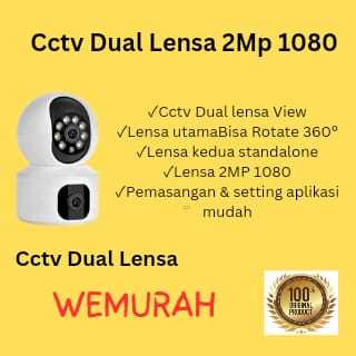 Camera CCTV Wifi Dual Lensa 2MP- Cctv Wifi- Cctv Portable- Cctv Microsd
