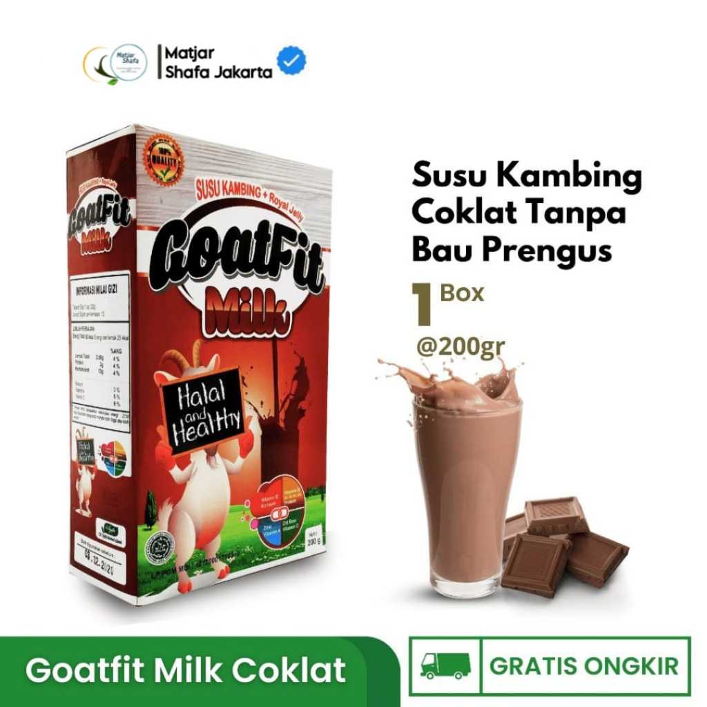 

Goat Fit Milk - GoatFit Milk Susu Kambing Etawa Rasa Coklat 200gr Kemasan Etawa Bubuk